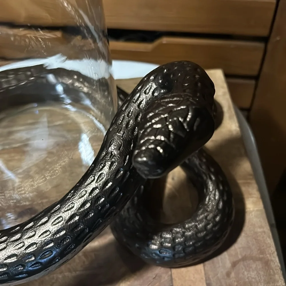 West Elm Spooky 🐍 Snake Hurricane Candle Holder BNIB SO COOL
